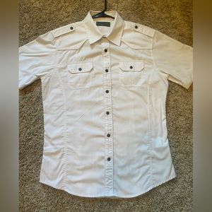 Dorsia White Buttondown men’s M short sleeve shirt